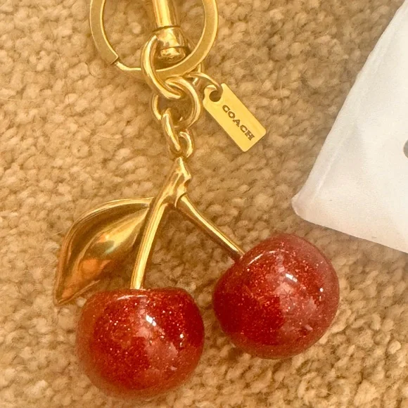 Coach Glittery Red Cherry Keychain - Picture 13 of 15